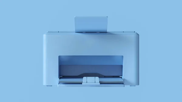 Blauer Büro Desktop Drucker Abbildung Renderer — Stockfoto