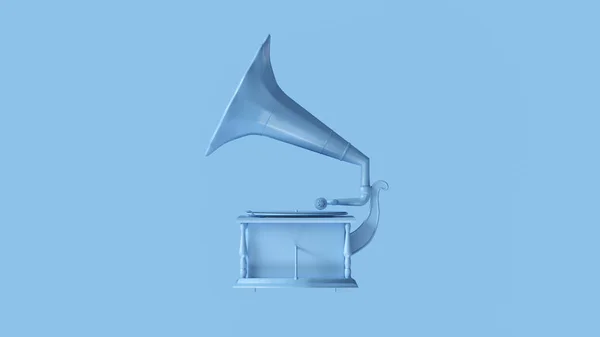 Blekt Blå Vintage Gramophone Illustrasjon Render – stockfoto