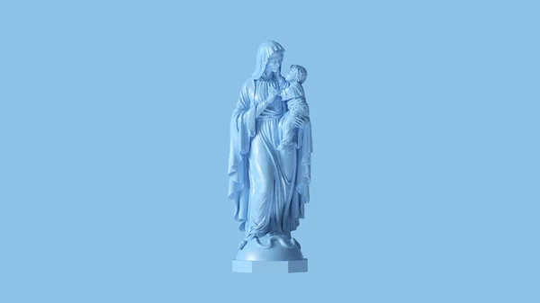 Pale Blue Mary Dziecko Statua Ilustracja Render — Zdjęcie stockowe