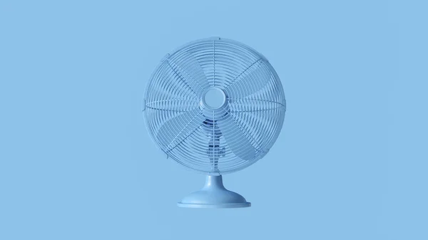 Bleke Blauwe Office Desk Koeling Fan Illustratie Renderen — Stockfoto