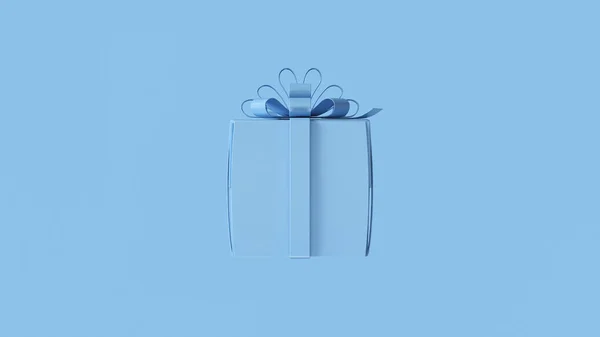 Blau Verpacktes Geschenk Mit Einer Verbeugung Illustration Rendering — Stockfoto
