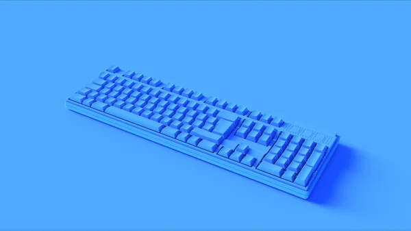 Mavi Bilgisayar Klavye Illüstrasyon Render — Stok fotoğraf