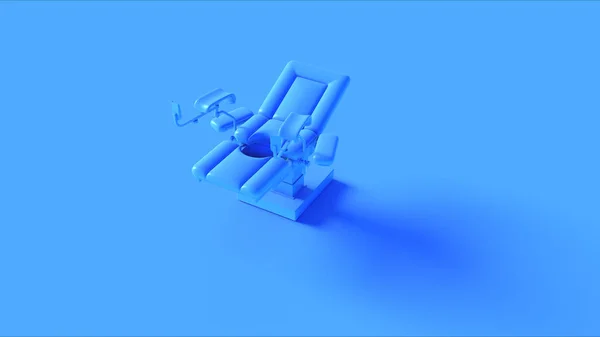 蓝色产科妇科椅3D插图 — 图库照片