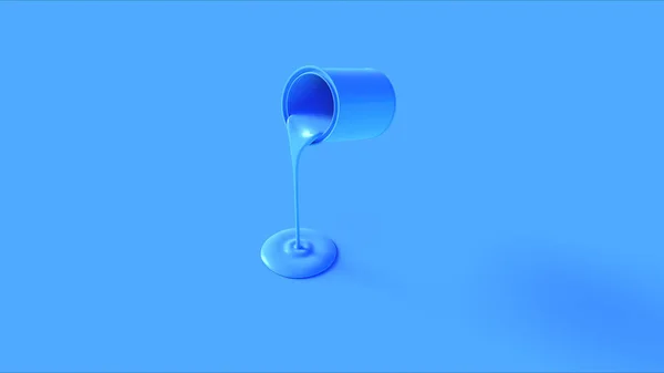 Blaue Farbe Dose Gießen Illustration Render — Stockfoto