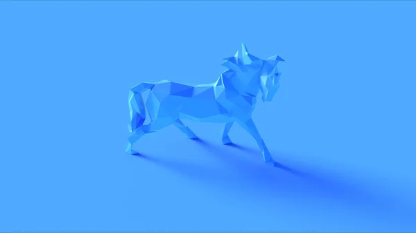 Blue Polygon Horse Illustrazione Rendering — Foto Stock