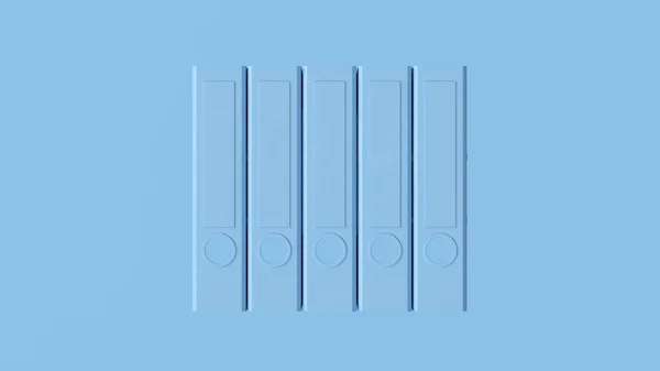 Pale Blue Office Ring Binders Ilustrare Render — Fotografie, imagine de stoc