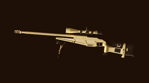 Goud Een Zwarte Sniper Rifle Illustratie Rendering — Stockfoto