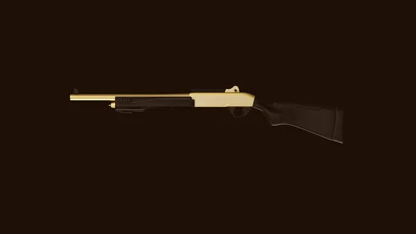 Gouden Een Zwarte Tactische Shotgun Illustratie Rendering — Stockfoto