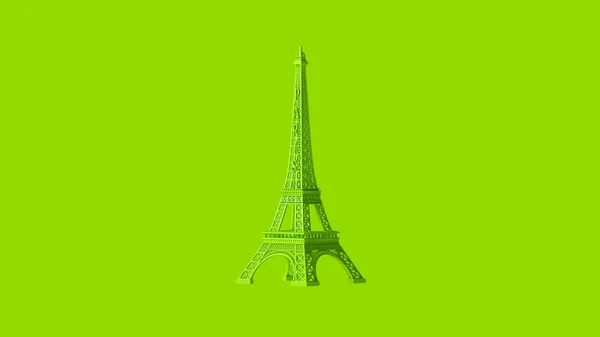 Lime Green Eiffel Tower Illustration Render — Stock Photo, Image