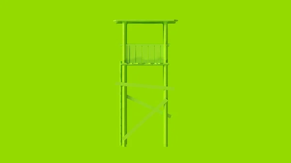 Зеленая Высокая Сторожевая Башня Трехмерной Иллюстрацией Лестница — стоковое фото