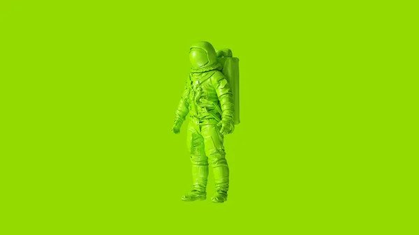 Lime Green Spaceman Космонавт Иллюстрация Рендеринг — стоковое фото