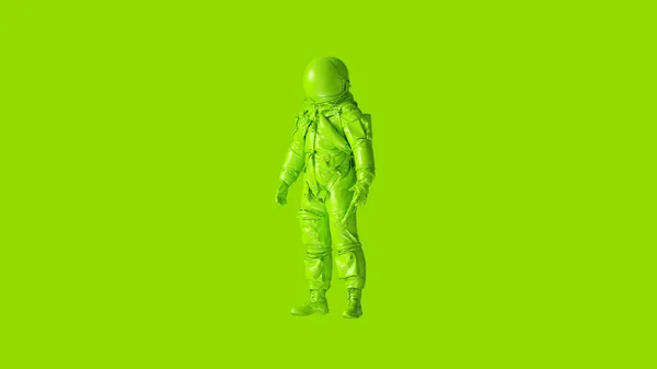 Lime Groene Spaceman Astronaut Cosmonaut Illustratie Renderen — Stockfoto