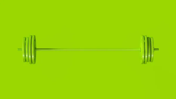 Πράσινο Barbell Απεικόνιση Απόδοση — Φωτογραφία Αρχείου