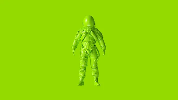Lime Green Spaceman Космонавт Иллюстрация Рендеринг — стоковое фото