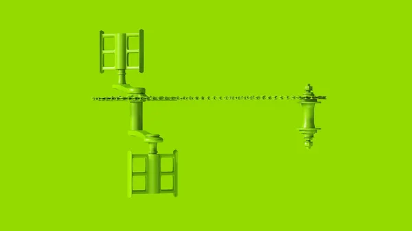 Green Bicycle Cranks Chain Peddles Ілюстрація Рендерингу — стокове фото