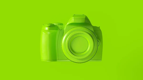 Zielony Cyfrowy Dlsr Camera Ilustracja Renderowania — Zdjęcie stockowe