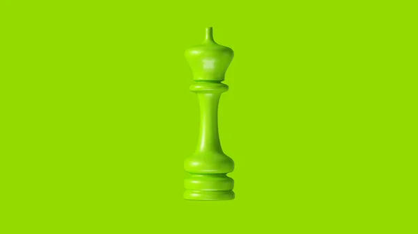 Groene Schaken King Piece Illustratie Rendering — Stockfoto