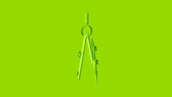 Lime Verde Architetti Compass Disegno Strumento Illustrazione — Foto Stock