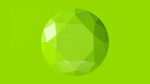 Grote Lime Groene Diamant Illustratie Renderen — Stockfoto
