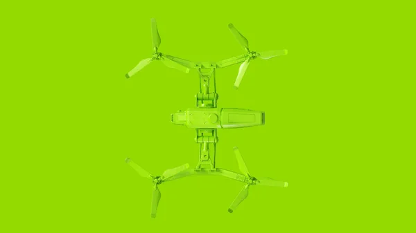 Lime Groene Onbemande Antenne Voertuig Drone Illustratie Renderen — Stockfoto