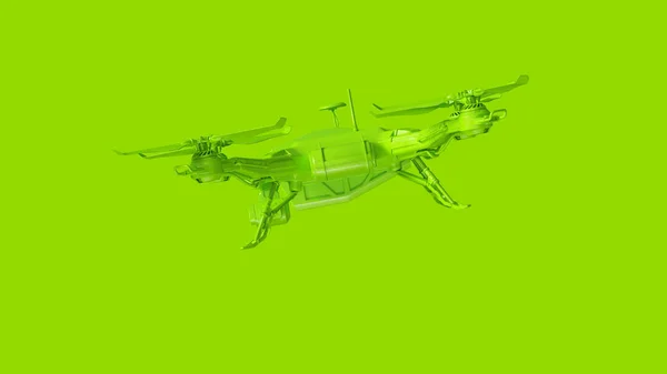 Lime Grön Obemannade Antenn Fordon Drone Illustration Render — Stockfoto