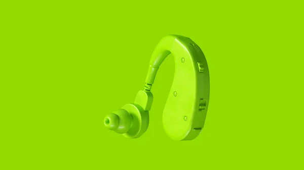 Zelená Barva Pozadí Sluchové Pomoci Ilustrace Vykreslení — Stock fotografie