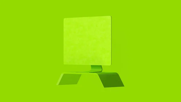 Grön Monitor Setup Illustration Rendering — Stockfoto