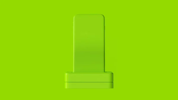 Grünes Handy Und Ladegerät Abbildung Rendering — Stockfoto
