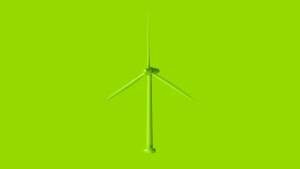 Turbina Vento Verde Uma Ilustração — Fotografia de Stock