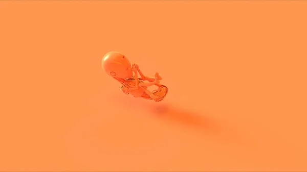 Orange Futuristic Artificial Intelligence Embryo Baby Illustration Render — Stock Photo, Image