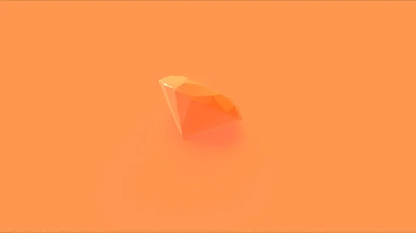 Grande Arancione Diamante Illustrazione Rendering — Foto Stock