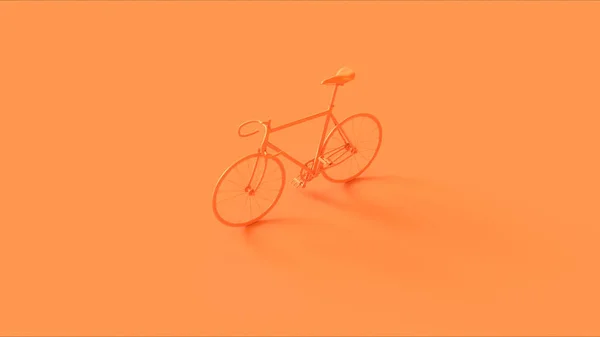 Pomarańczowy Fixed Gear Racing Bike Ilustracja Render — Zdjęcie stockowe