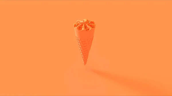 オレンジアイスクリームコルネットスワール3Dイラスト3Dレンダー — ストック写真