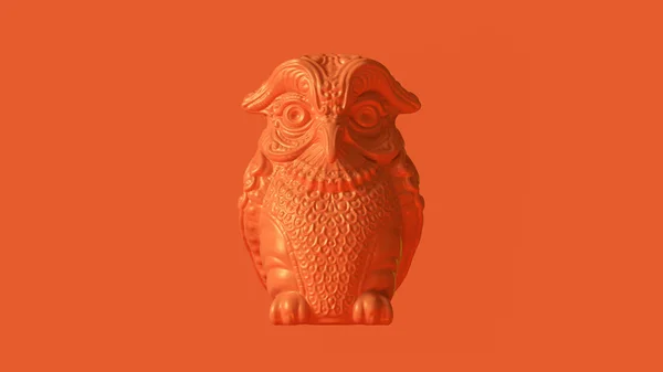Orange Owl Greek Goddess Athena\'s Legendary Owl Bubo 3d illustration 3d render