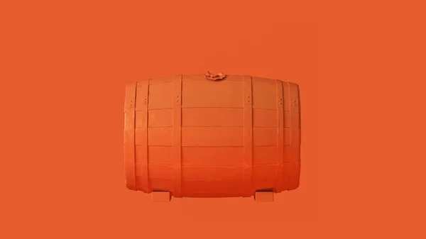 Orange Barrel with Hoops 3d illustration 3d render