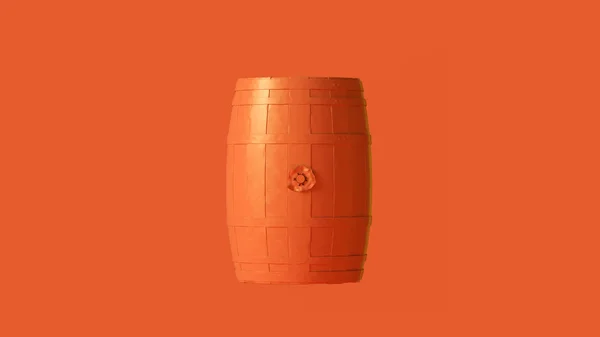 Orange Barrel Hoops Illusztráció Render — Stock Fotó