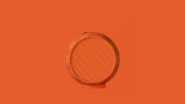 Orange Barrel with Hoops 3d illustration 3d render