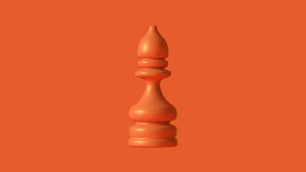 Orange Chess Bishop Pieza Ilustración Renderizado — Foto de Stock