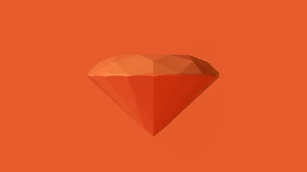 Grote Oranje Diamant Illustratie Renderen — Stockfoto