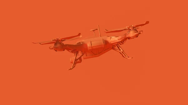 Orange Obemannade Antenn Fordon Drone Illustration Render — Stockfoto
