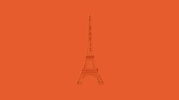 Orange Eiffel Tower Illustration Render — Stock Photo, Image