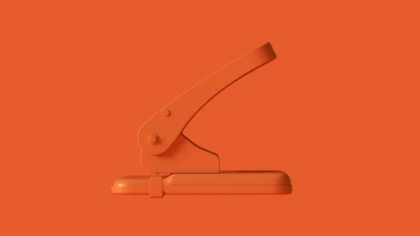 Orange Office Hole Punch Ilustración Render — Foto de Stock
