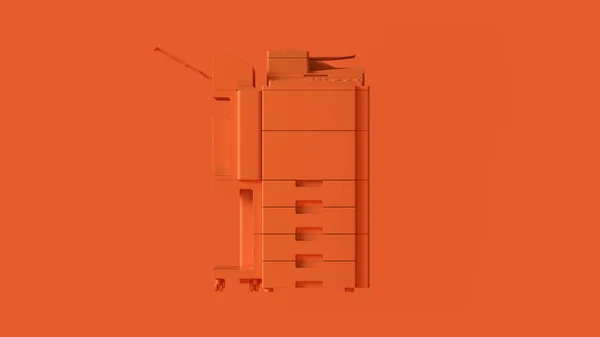Arancione Ufficio Grande Stampante Illustrazione Rendering — Foto Stock