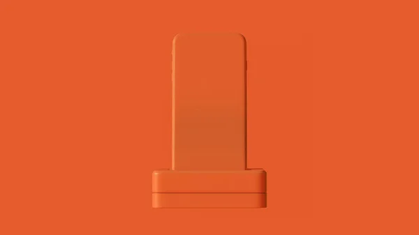 Oranje Mobiele Telefoon Lader Illustratie Rendering — Stockfoto