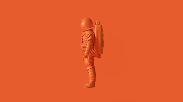 Pomarańczowy Spaceman Astronauta Kosmonauta Ilustracja Render — Zdjęcie stockowe