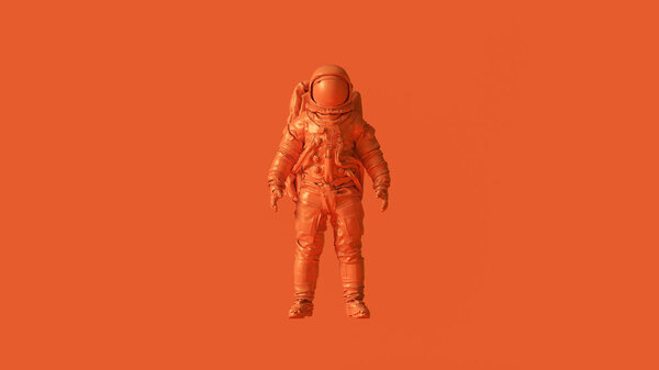 Orange Spaceman Astronaut Cosmonaut 3d illustration 3d render 
