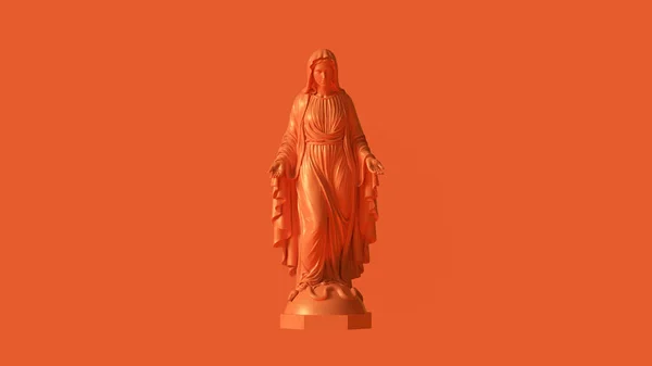 Orange Virgin Mary Mother Jesus Statue Illustration Render — Stock Photo, Image