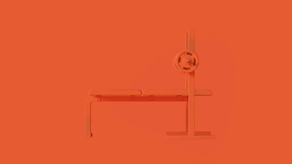 Orange Flat Vikt Bänk Illustration Rendering — Stockfoto
