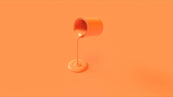 Orangefarbene Farbe Dose Gießen Illustration Render — Stockfoto
