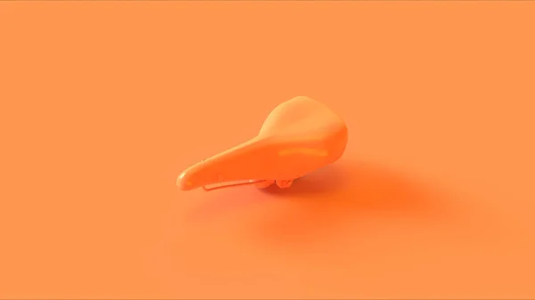 Oranje Fietszadel Zadel Illustratie Renderen — Stockfoto